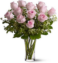A Dozen Pink roses from Maplehurst Florist, local flower shop in Essex Junction