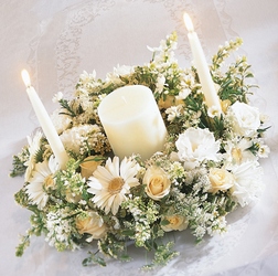 Worldwide Romance Unity Candle Arrangement from Maplehurst Florist, local flower shop in Essex Junction