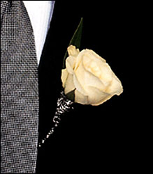 White Rose Boutonniere 