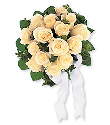 Bountiful White Roses Nosegay from Maplehurst Florist, local flower shop in Essex Junction