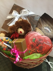 Teddy Bear with Valentine Sweets from Maplehurst Florist, local flower shop in Essex Junction