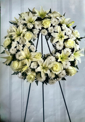 White Elegance Wreath from Maplehurst Florist, local flower shop in Essex Junction White Elegance Wreath from Maplehurst Florist, local flower shop in Essex Junction