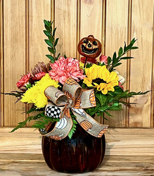 Jack O'Lantern from Maplehurst Florist, local flower shop in Essex Junction