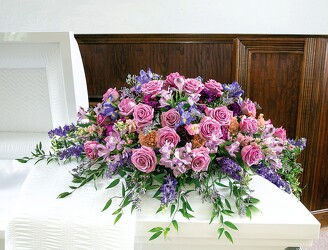 Lavender Tribute Casket Spray from Maplehurst Florist, local flower shop in Essex Junction
