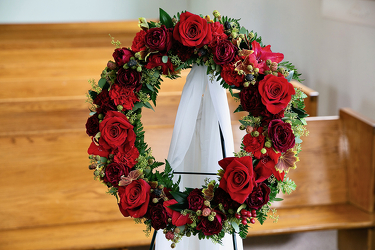 Red Sympathy Wreath from Maplehurst Florist, local flower shop in Essex Junction Red Sympathy Wreath from Maplehurst Florist, local flower shop in Essex Junction