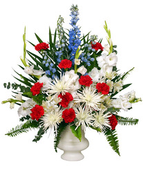Patriotic Memorial Vase from Maplehurst Florist, local flower shop in Essex Junction