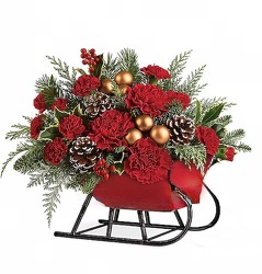 Sleigh Ride Arrangement from Maplehurst Florist, local flower shop in Essex Junction
