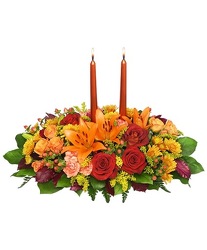 Thanksgiving Feast Centerpiece from Maplehurst Florist, local flower shop in Essex Junction