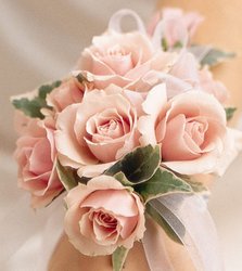 Pink Spray Rose Wrist Corsage from Maplehurst Florist, local flower shop in Essex Junction