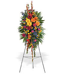 Celebration of Life Standing Spray from Maplehurst Florist, local flower shop in Essex Junction