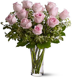 A Dozen Pink Roses Arranged from Maplehurst Florist, local flower shop in Essex Junction